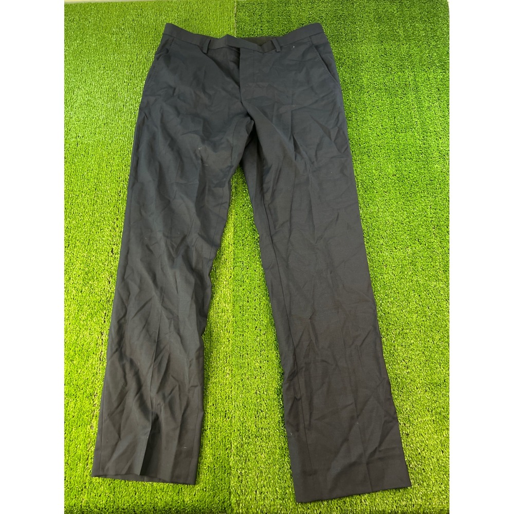 J. Lindbergh Men's Blue‎ Dress Pants Flat Front Tailored Fit Trousers 36X31